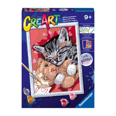 Pintura por números Gatinho e o seu Ursinho de Peluche – Ravensburger