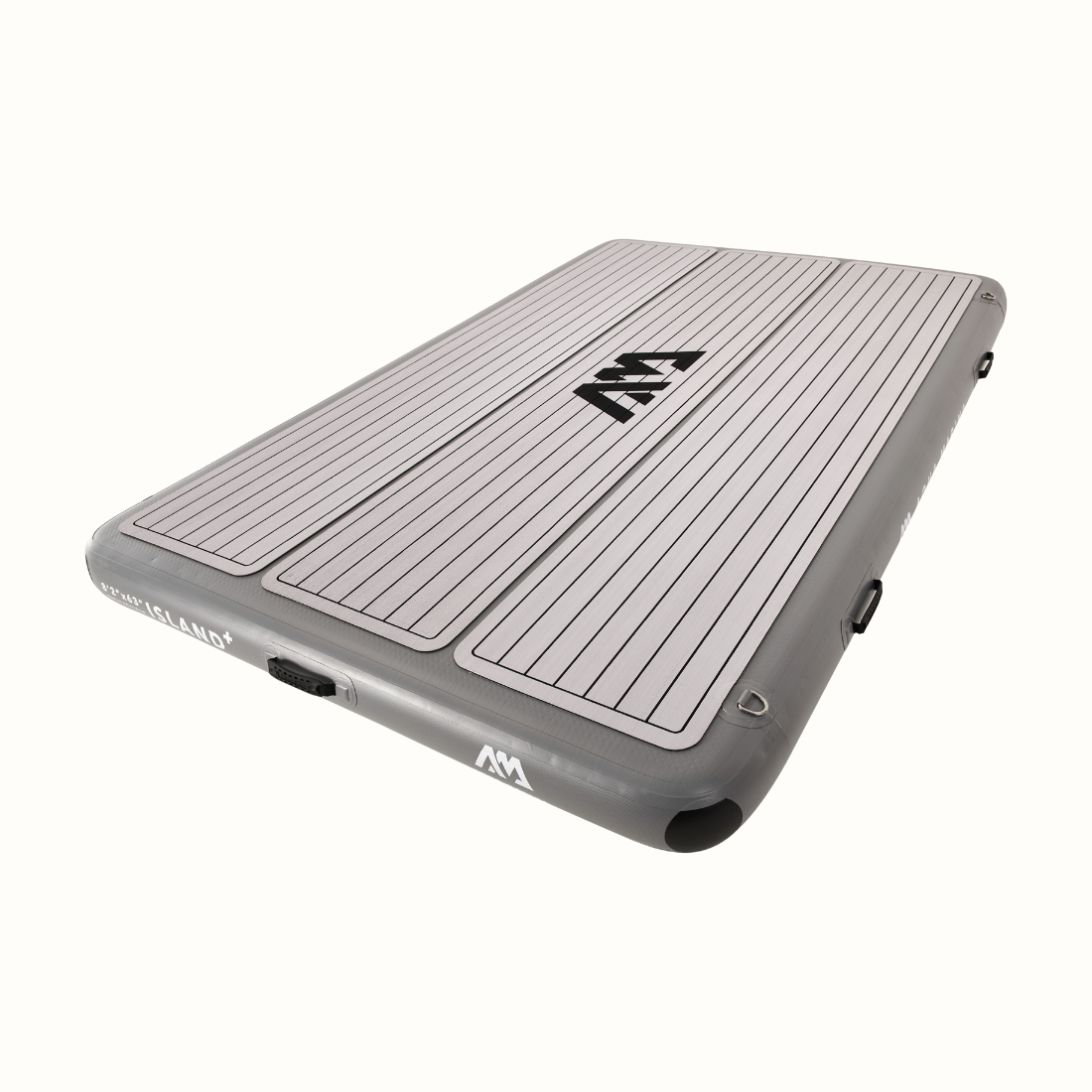 A Plataforma Insufável Island da Aquamarina, com bomba de alta pressão incluída. Ideal para utilizar como lounge, uma jangada para nadar ou uma plataforma de lançamento para desportos aquáticos.