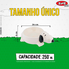 Comedouro de Cerâmica 3D Snoopy Zooz Pets para Cães e Gatos - Licença Oficial Peanuts, Durável, Fácil de Limpar e Antiderrapante