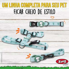 Coleira Ajustável Snoopy para Cão Zooz Pets - Licença Oficial Peanuts, Durável e Segura - Shadow Green