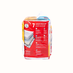 Resguardos Zooz, Absorventes do Snoopy para animal. Vista frontal das indicações do produto na embalagem, sobre fundo branco.