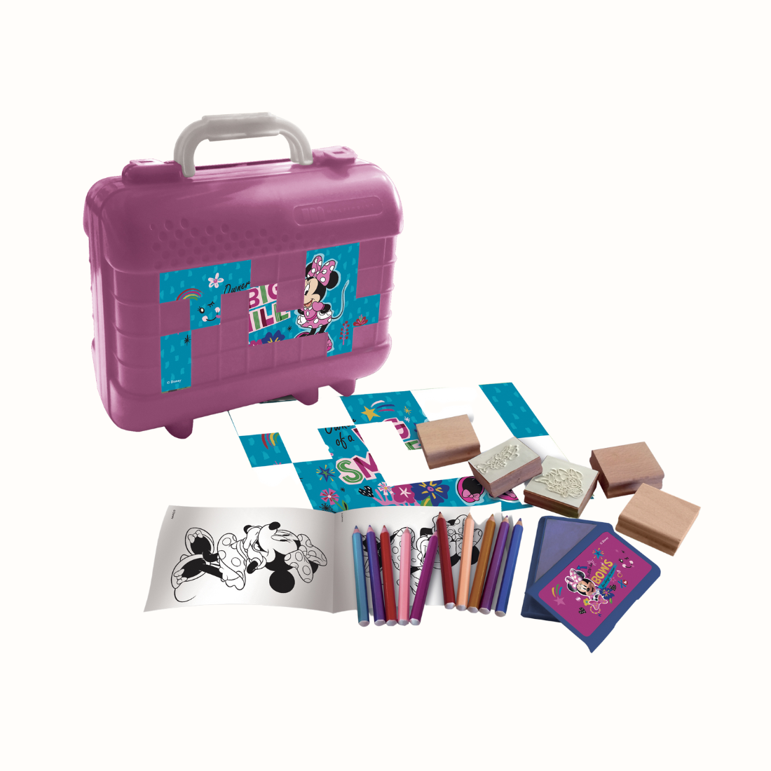 Prepare-se para uma viagem cheia de cor e diversão com o Kit de Carimbos da Minnie Mouse! Fabricado com os melhores materiais.