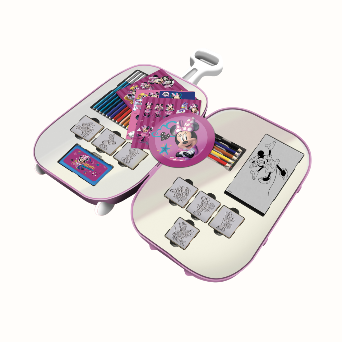 Prepare-se para uma viagem cheia de cor e diversão com o Trolley Kit de Carimbos da Minnie Mouse! Fabricado com os melhores materiais.