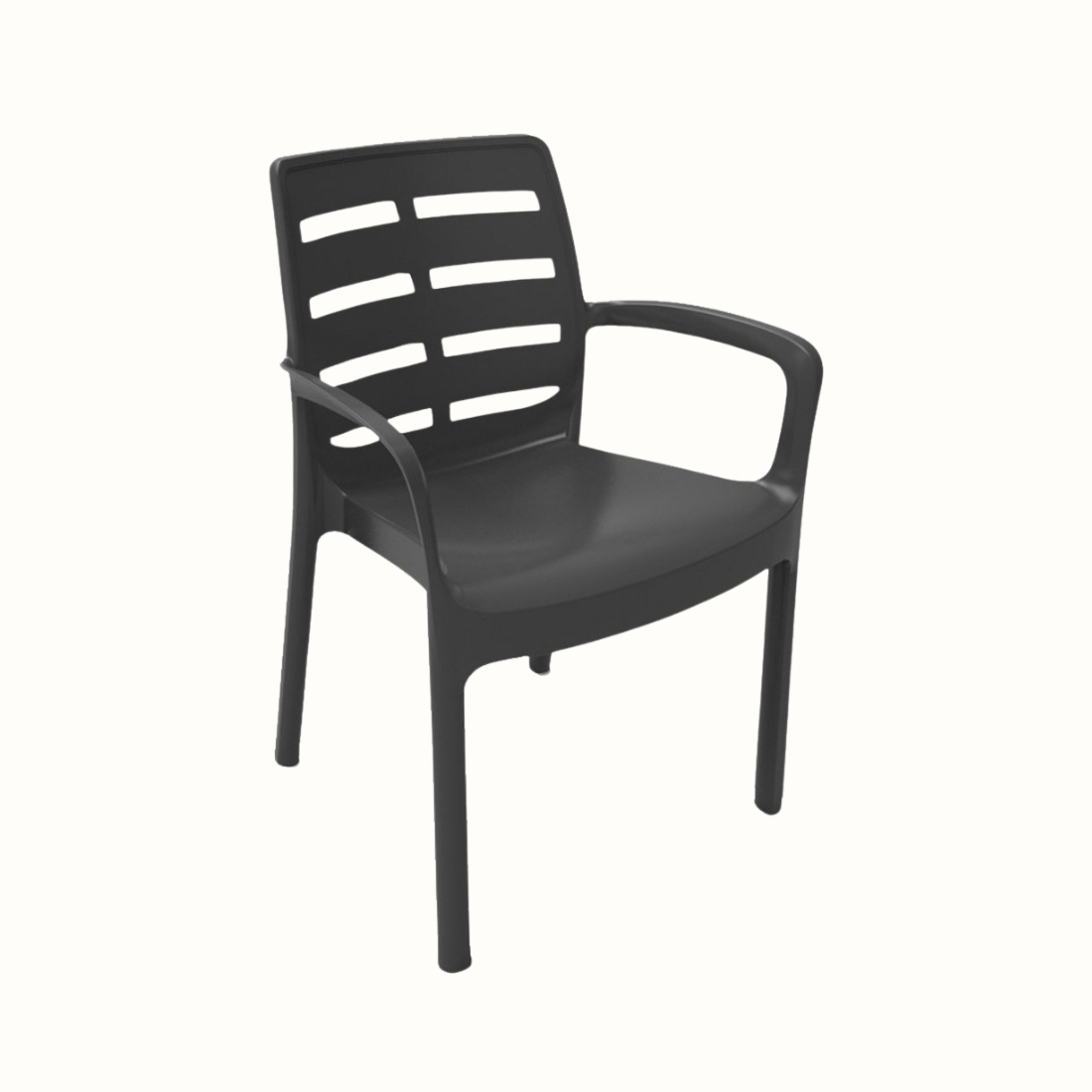 Conjunto de 4 Cadeiras Borneo Antracite IPAE PROGARDEN (60.5x54x82cm)