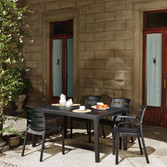 Conjunto de 4 Cadeiras Borneo Antracite IPAE PROGARDEN (60.5x54x82cm)