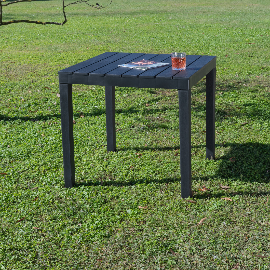 Mesa de Jardim Bali Antracite IPAE PROGARDEN (78x78x73cm)