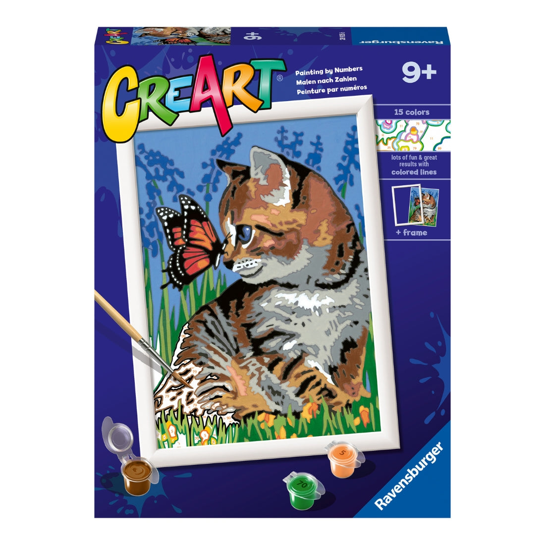 Pintura por números Gatinho e Borboleta – Ravensburger