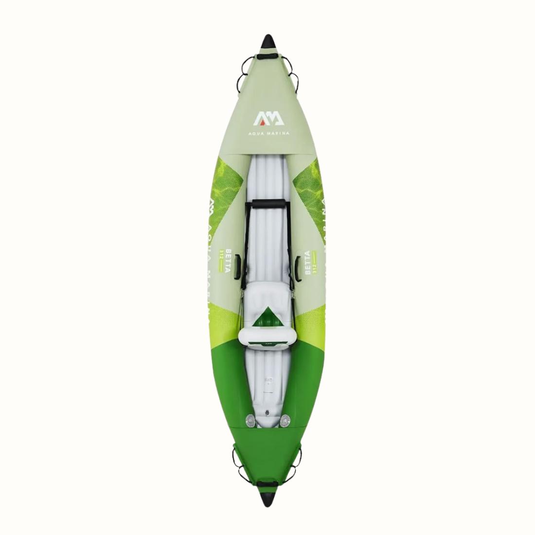 O Caiaque Betta-412 da AQUA MARINA para 1 pessoa. Este caiaque é ideal para viagens fáceis de fim de semana ou para passear nos lagos e rios perto de uma casa de campo.
