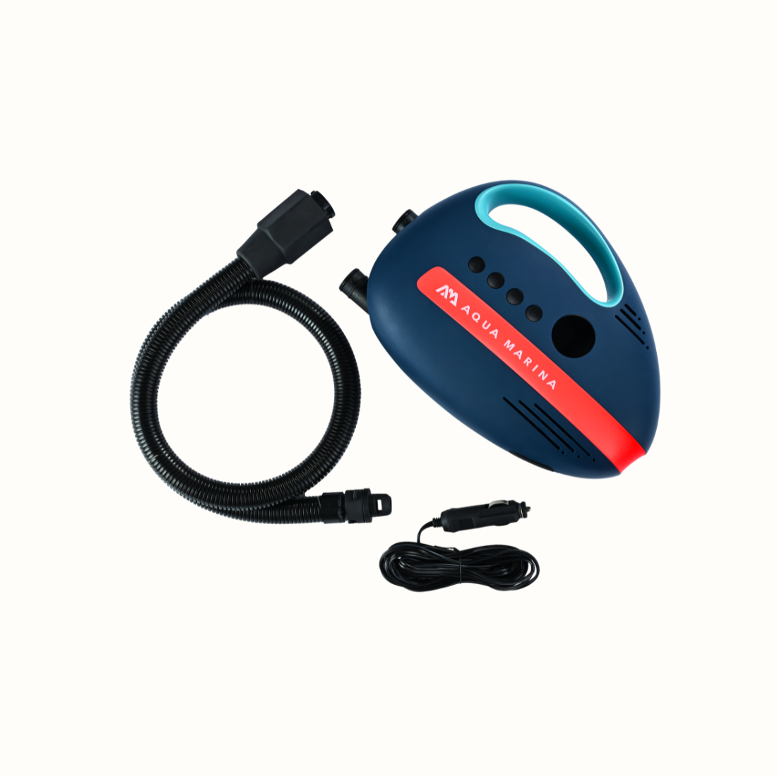 A Bomba Elétrica TURBO da AQUA MARINA é uma solução compacta e eficiente para inflar o seu equipamento. Ideal para inflar ISUP, caiaques, barcos e plataformas de ar. 