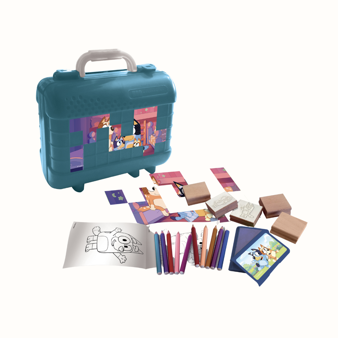 Prepare-se para uma viagem cheia de cor e diversão com o Kit de Carimbos da Bluey! Fabricado com os melhores materiais.