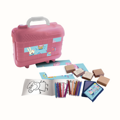 Prepare-se para uma viagem cheia de cor e diversão com o Kit de Carimbos da Porquinha Peppa! Fabricado com os melhores materiais.