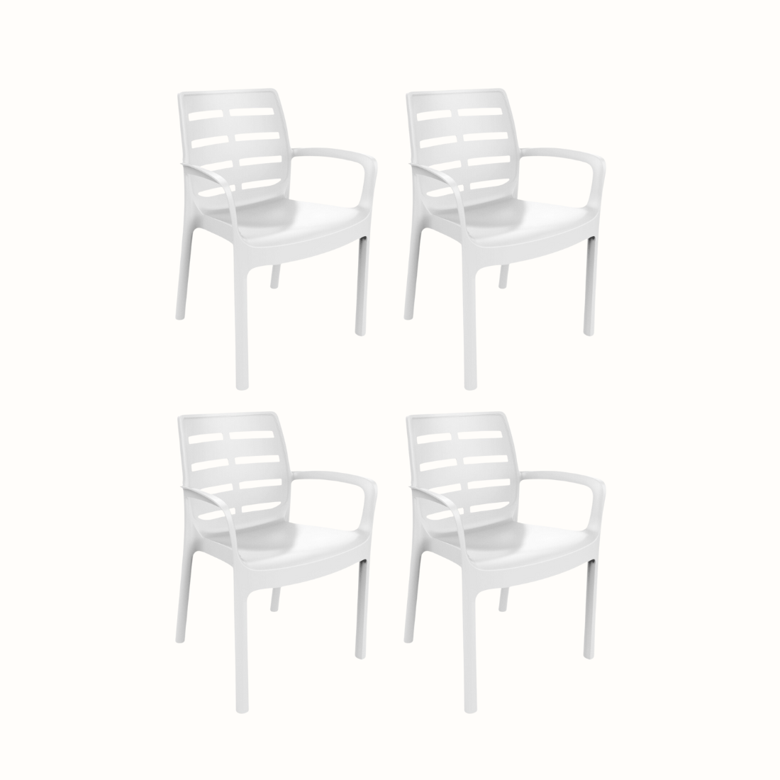 Conjunto de 4 Cadeiras Borneo IPAE PROGARDEN – Conforto, Estilo Moderno, Durabilidade e Manutenção Fácil (60.5x54x82cm)