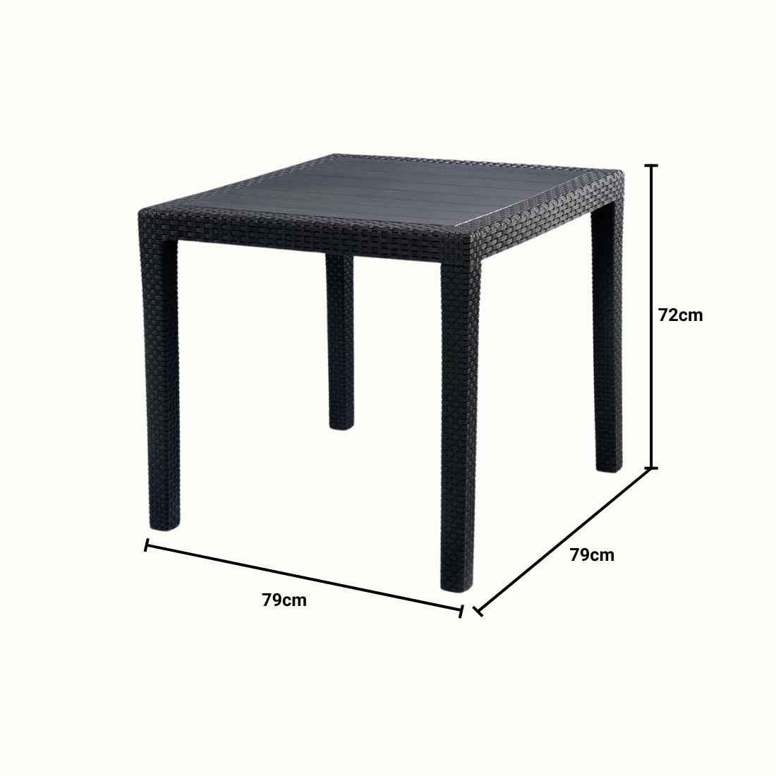 Mesa de Jardim King Antracite (79x79x72cm) - IPAE PROGARDEN