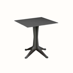 Mesa quadrada IPAE PROGARDEN de plástico de cor cinzenta, exibida sobre fundo branco. 