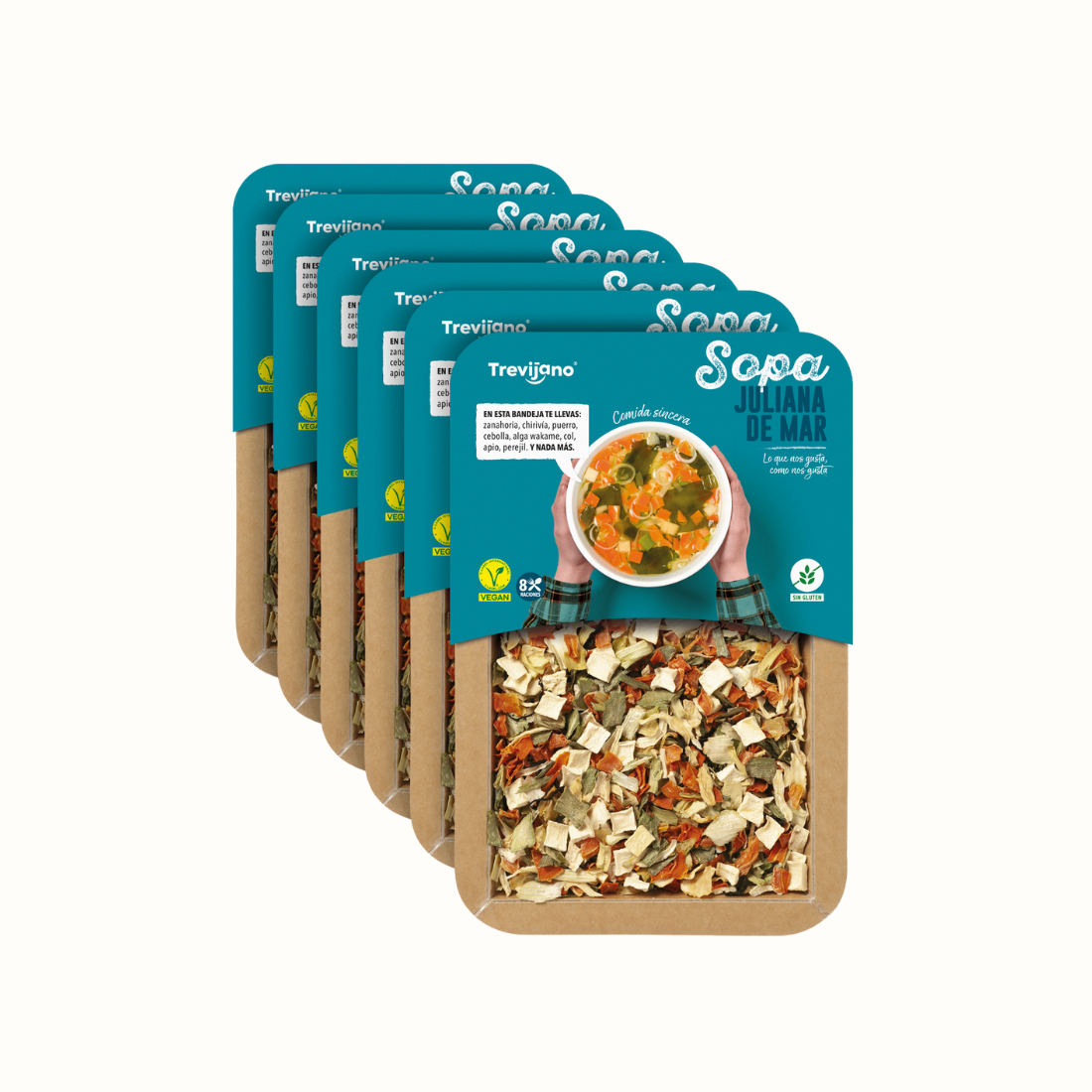 Pack de 7 Bolsas de Sopa Juliana do Mar Vegan - TREVIJANO