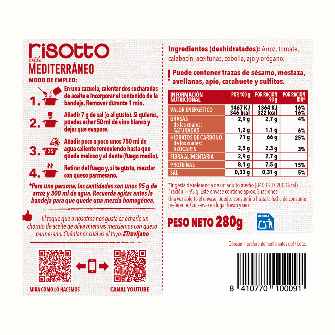 Pack de 7 Bolsas de Risoto Mediterrânico - TREVIJANO