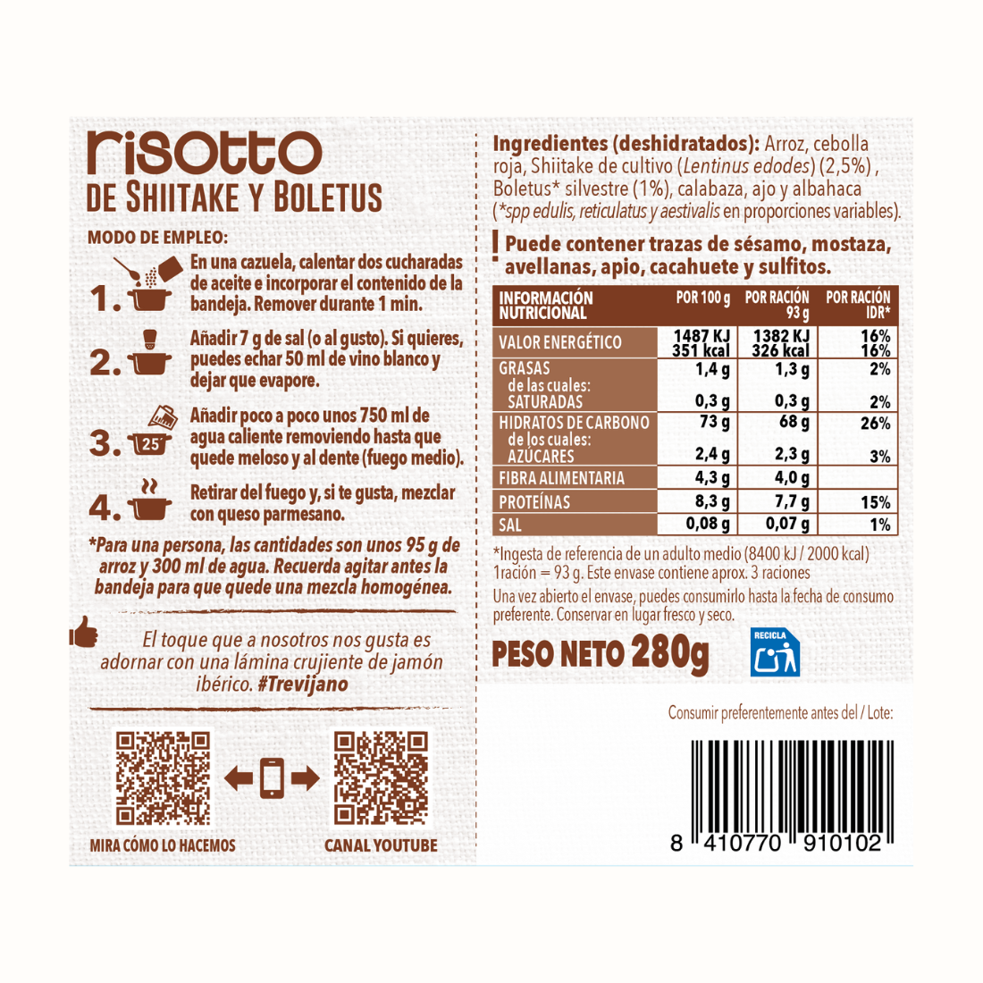 Pack de 7 Bolsas de Risoto Outono  - TREVIJANO