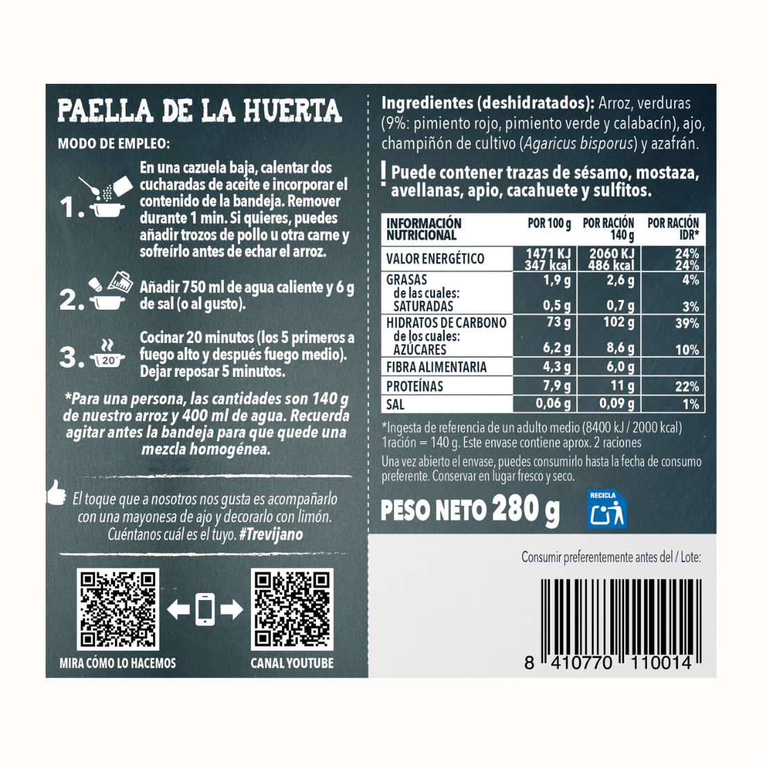 Pack de 7 Bolsas de Paella 6 Legumes  - TREVIJANO