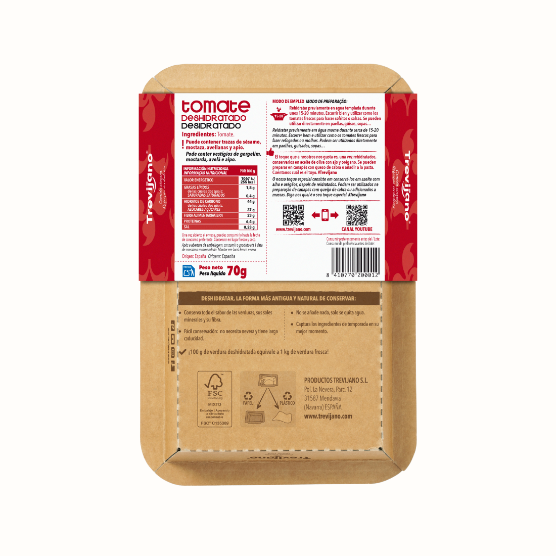 Pack de 7 Bolsas - TREVIJANO Tomate Seco desidratado