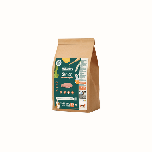 Alimento seco Naturextra Senior Light: monoproteico, sin gluten y saludable para perros mayores o con sobrepeso
