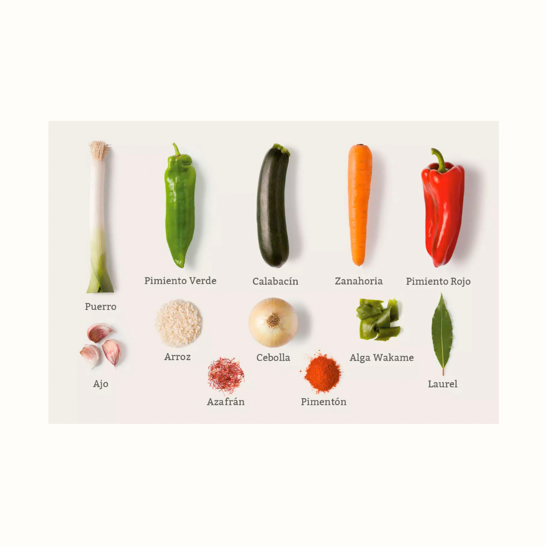 Paella de 8 Verduras Vegan: Arroz e vegetais desidratados para uma paelha autêntica, saudável e saborosa. Refeição rápida e fácil.